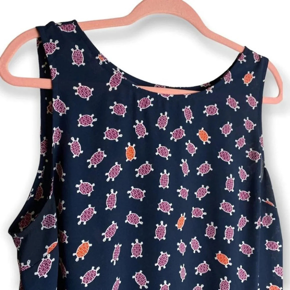 maison Jules Blue Turtle Pattern Sleeveless Top - Picture 3 of 6
